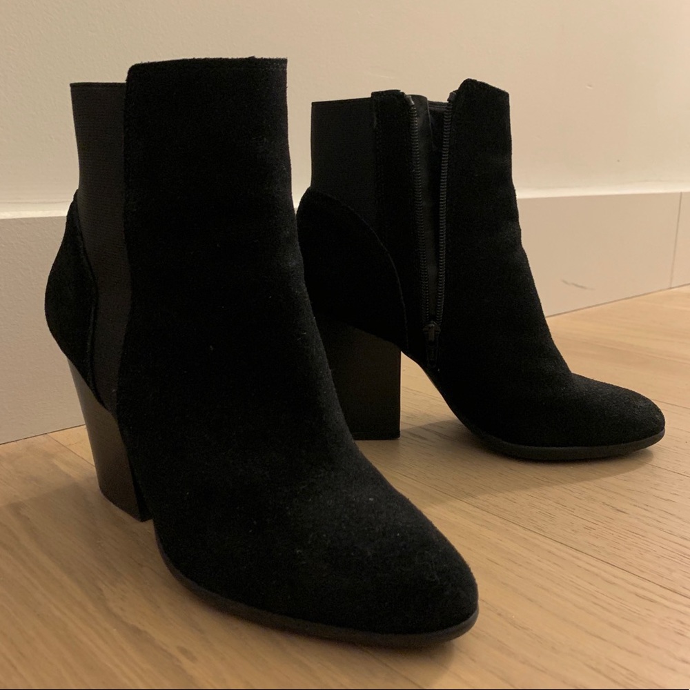 Suede Black Booties
